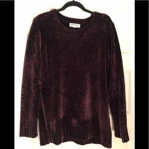 Orvis Plum Chenille Sweater